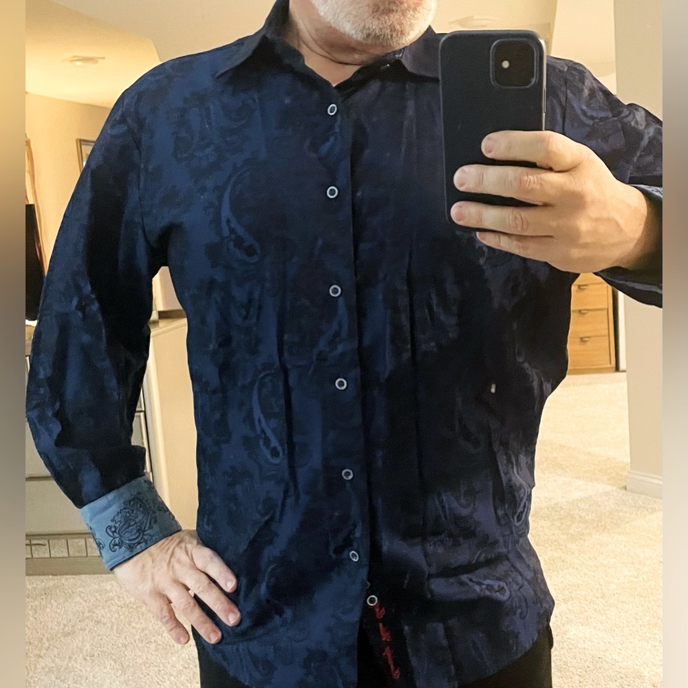 Robert Graham shirts, lots of details! One of my favorite shirts little too big!